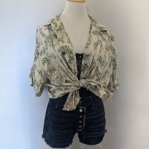 Tasso Elba Palm Leaf Tropical button down tee